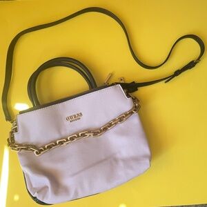 Guess Bag Chain Decal and Adjustable Strap Handbag Purse Modern Aesthetic